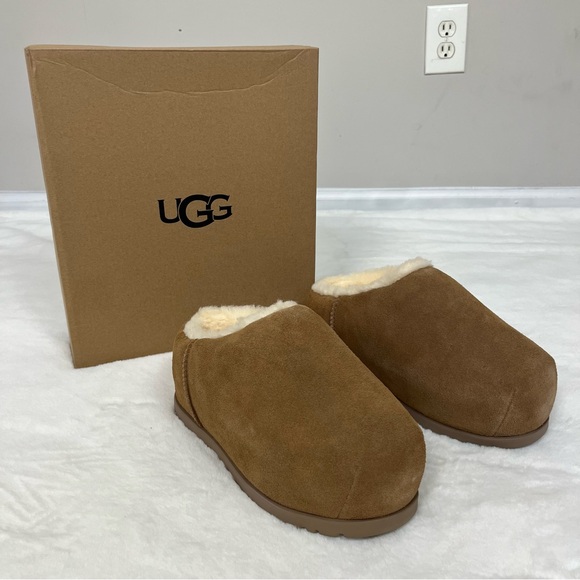 NWT UGG PUMPED SLIDES CHESTNUT BROWN SIZE 8 - Picture 16 of 16